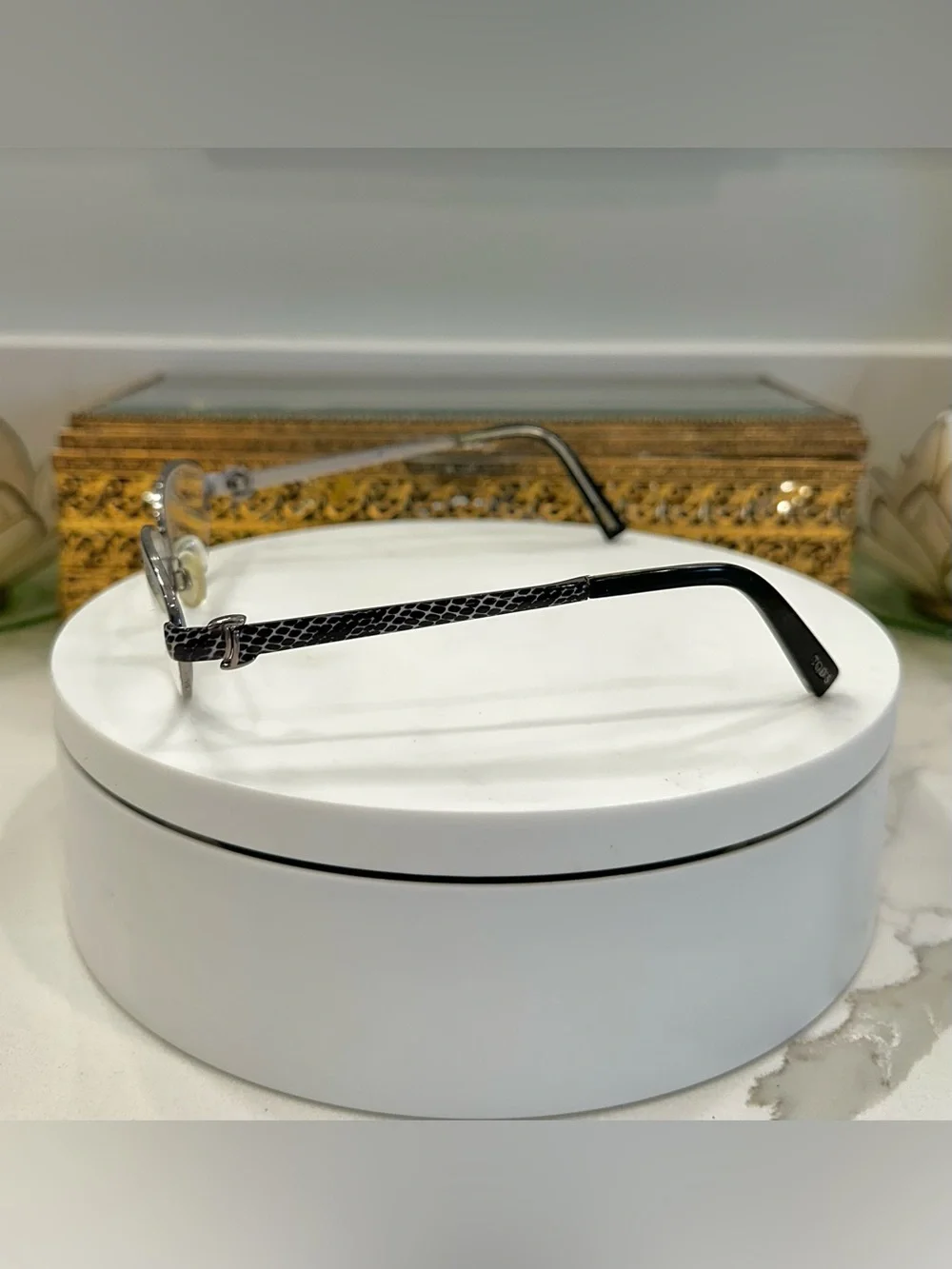 Tod’s B/W Snakeskin-Print Rx Eyeglass Frames - TO 5035 - VGUC